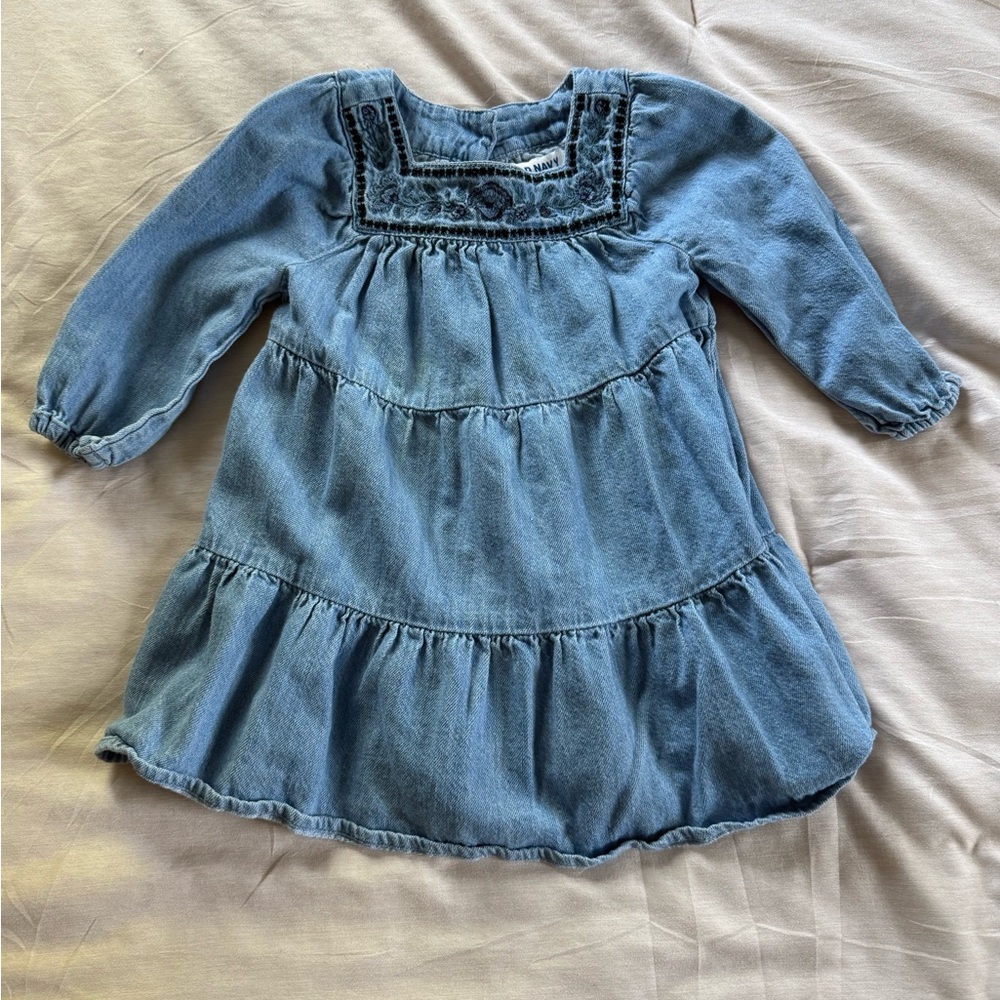 Old Navy Embroidered Denim Baby Dress